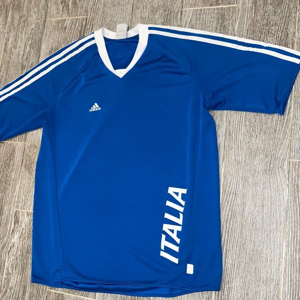 Adidas Italy Soccer Team Shirt Mens Medium